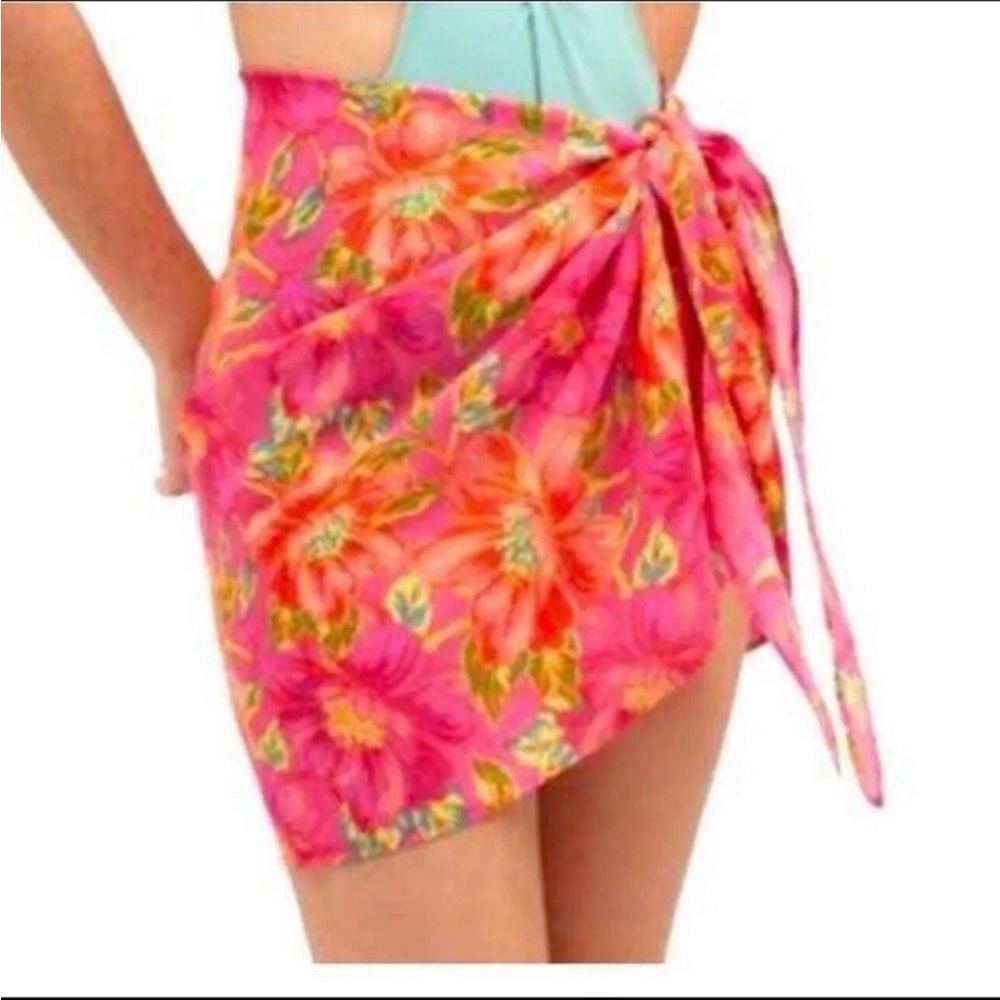 Beach Riot Melanie Floral Sarong Coverup OS